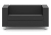 Диван двухместный Алекто Chairman, черный EUROLINE-9100