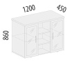 21.07 Тумба многофункциональная Цезарь 1200x450x860мм