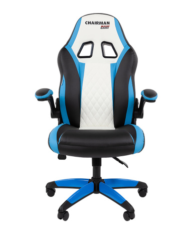 Кресло игровое Chairman Драйв 15 черный / голубой / белый
