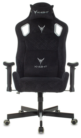Кресло игровое Knight Outrider Ткань велюр, черный